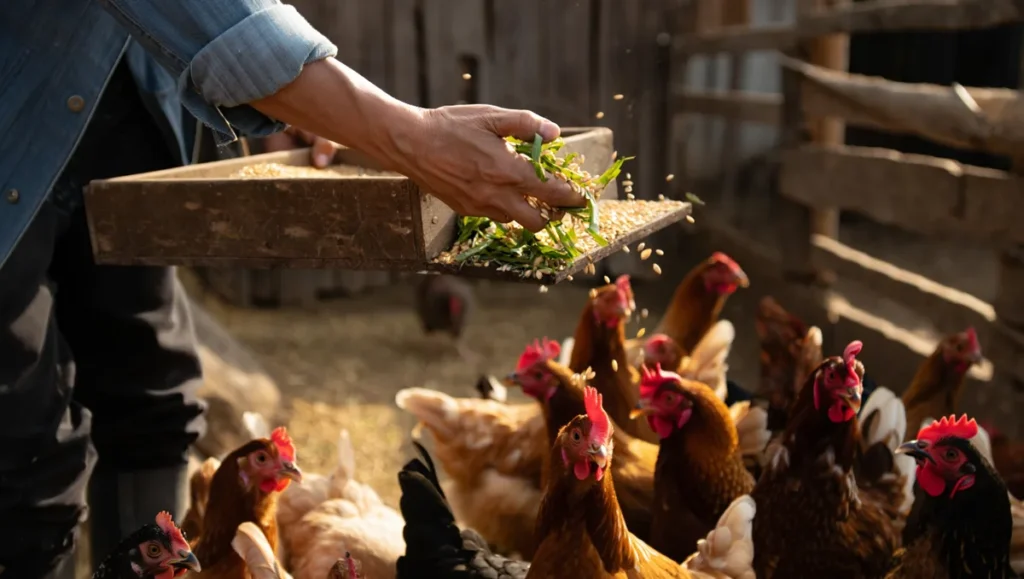 Alimentation des poules selon l'âge : que donner aux poussins, jeunes et pondeuses