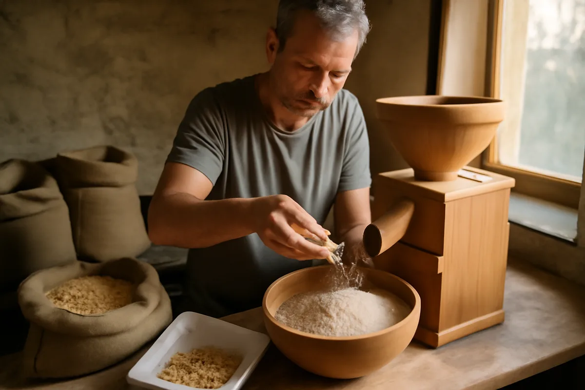 Pourquoi moudre vos céréales vous apporte plus de contrôle — Plutôt que d’acheter des granulés ou des mélanges tout prêts, moudre vos propres céréales vous permet de sélectionner les matières premières selon leur provenance et leur fraîcheur. En ajustant la taille