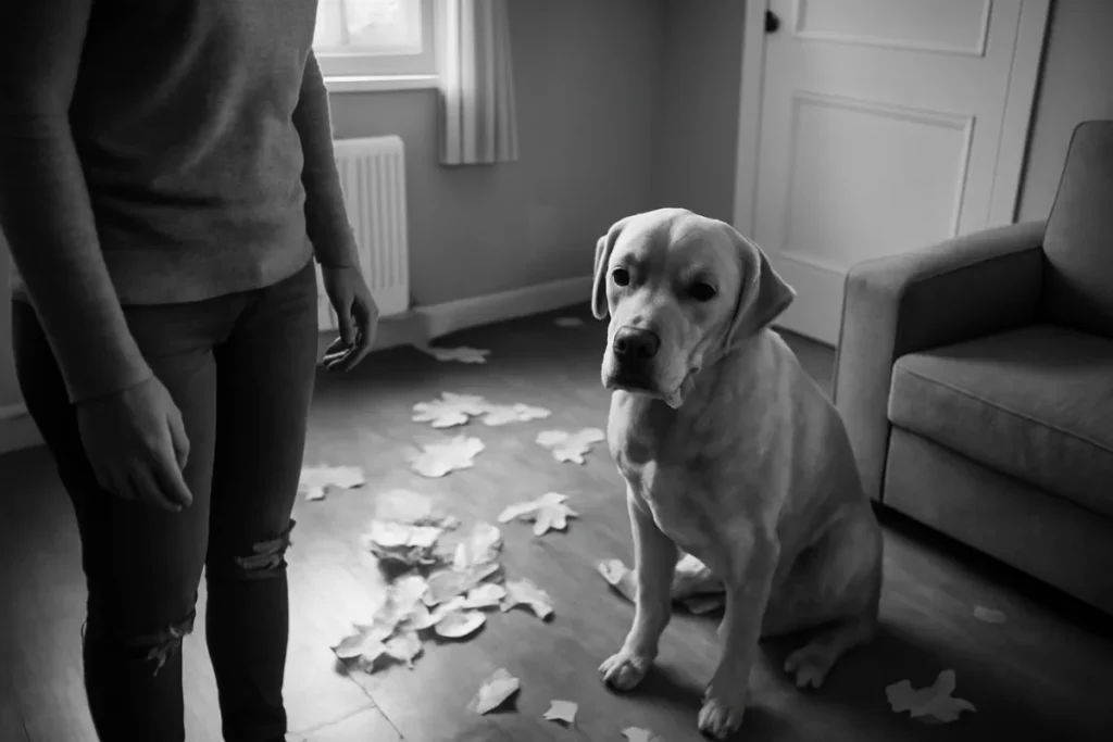 Comment interpréter l'air coupable de mon chien après une bêtise ?