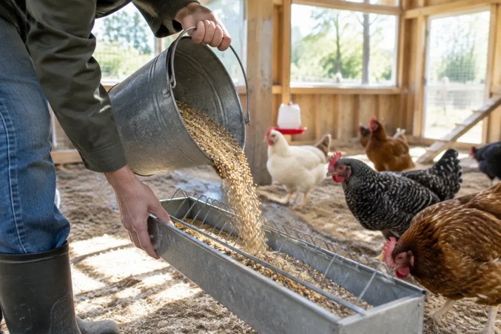 Alimentation des poules : aliments et astuces pour améliorer la ponte
